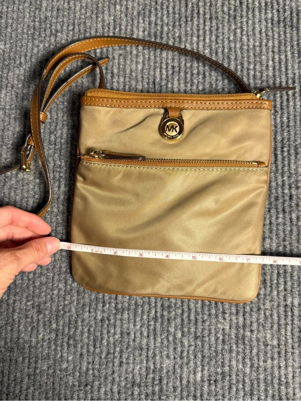Michael Kors Kempton Crossbody Nylon Zip Pouch with Gold Tone Hardware